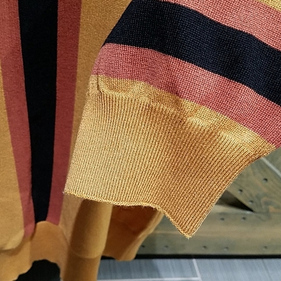 89Th & MADISON YELLOW BRIEN ROUND NECK SWEATER VERTICAL STRIPE SIZE LARGE - Picture 3 of 7